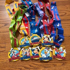 Disney cruise line Colorful Winner Medals with Cartoon Characters full set